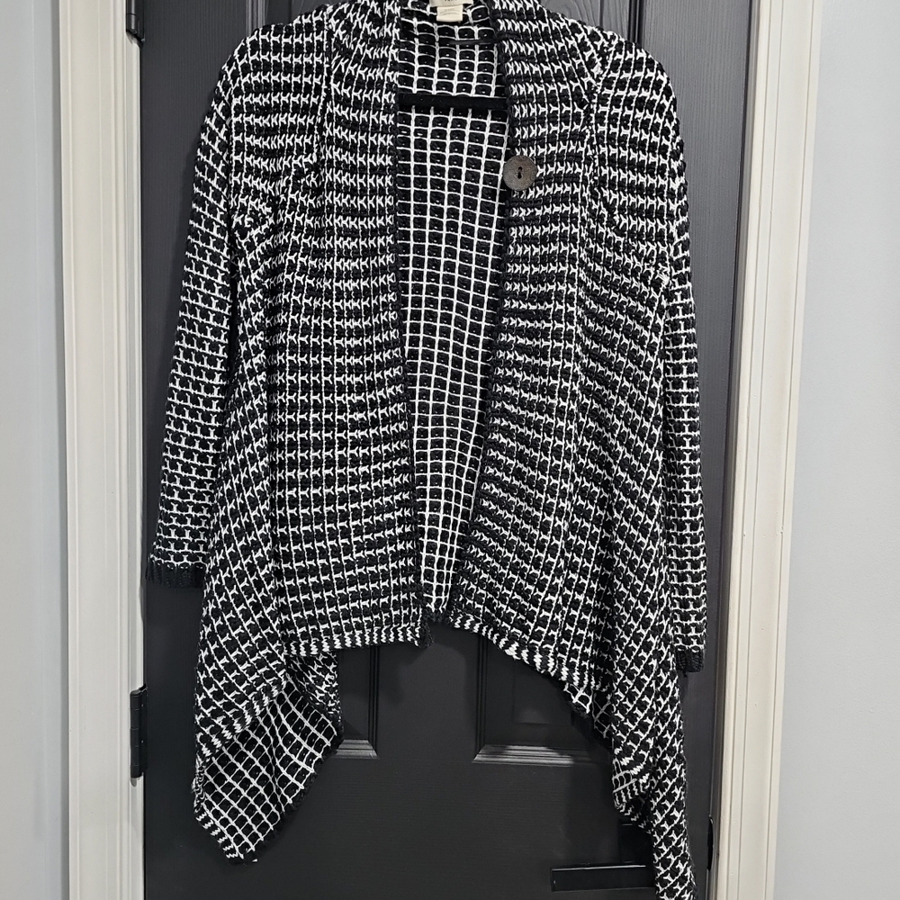 Vertigo Paris Black and White Checkered Cardigan